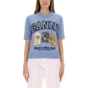 Ganni Puppies Knitted T-Shirt - NWT